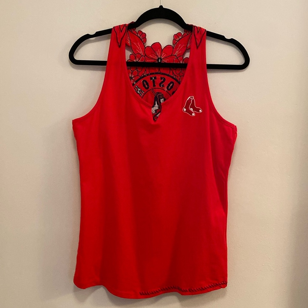 TOUCH by Alyssa Milano MLB Red Sox Embroidered Red Halter Tank